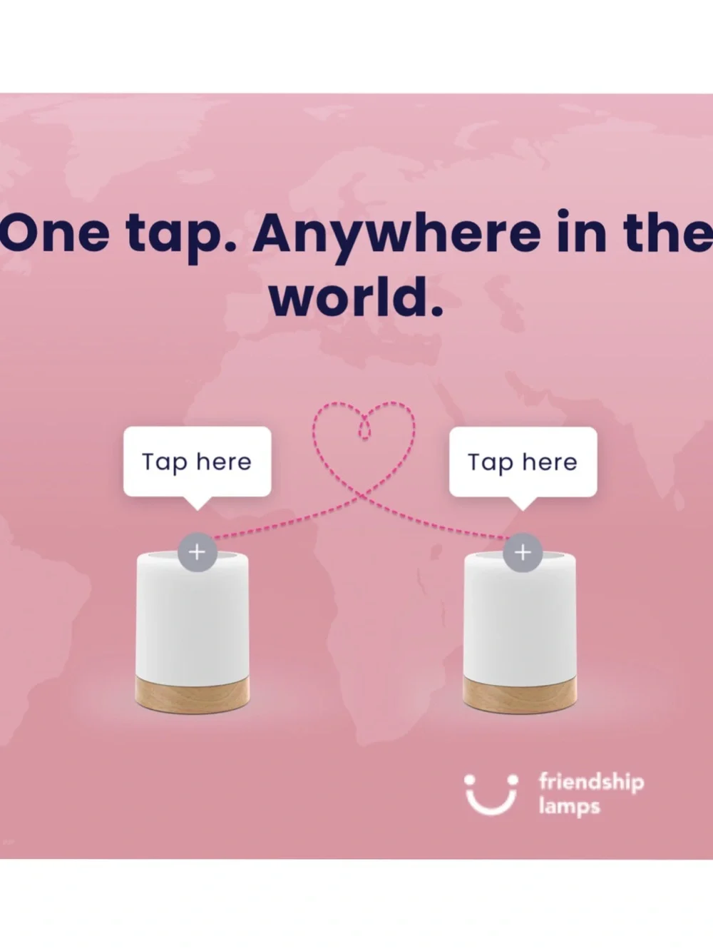 NEW • LuvLink Long Distance Friendship Lamps 2pc Pair
